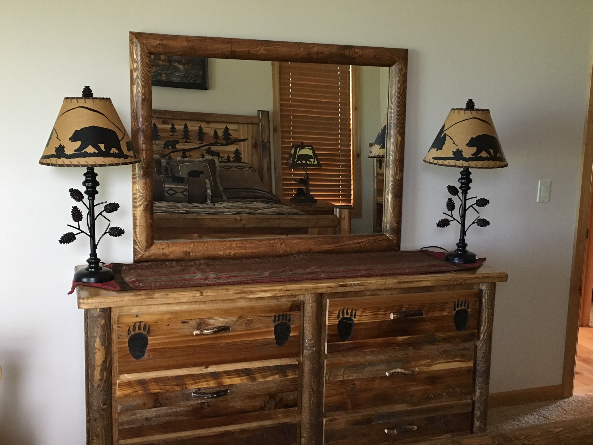 Bradley's Furniture Etc. Utah Rustic Bear Paw Barnwood Bedroom Collection